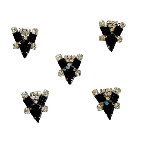 Conjunto de enfeites com 5 peças termocolante - Black/Cristal - AE2989