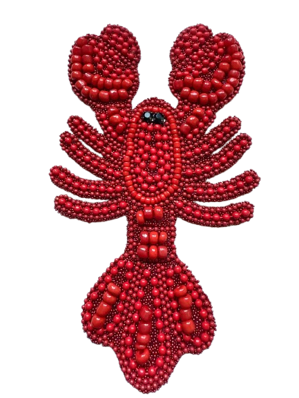 Lagosta toda em miçangas - Vermelho - AE 2634