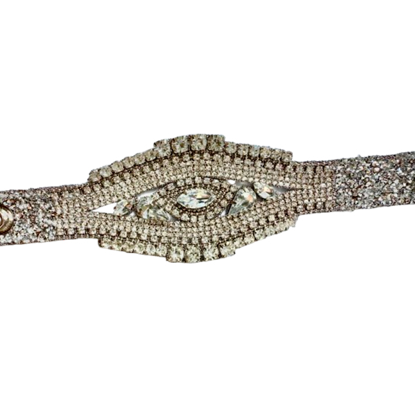 Bracelete com forro em sued preto – Cristal – AE 2931